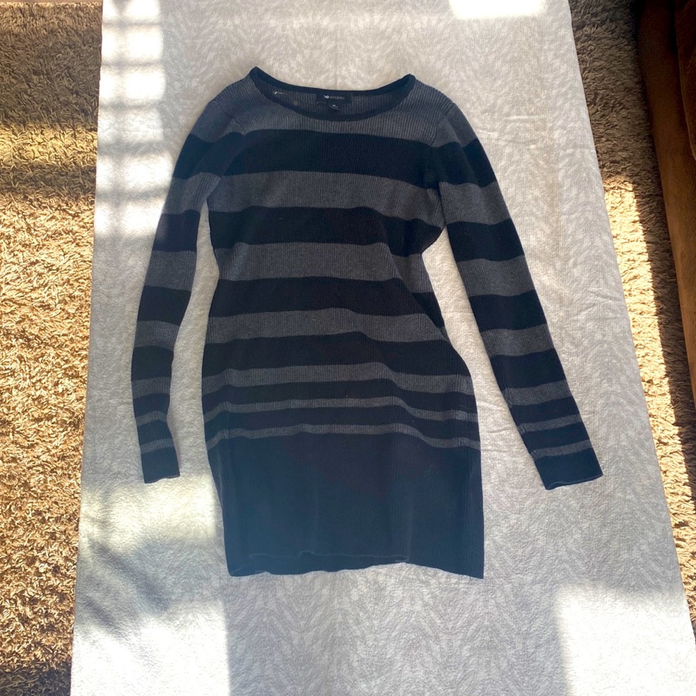 AB Studio Stripped Black & Gray Dress or Shirt 🖤